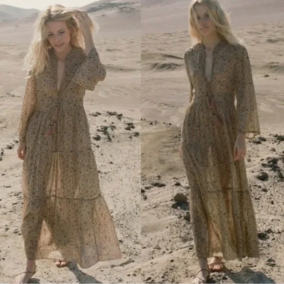 Doen Prem Maxi Dress in Jaipur Mustard Floral Print - Picture 2 of 9